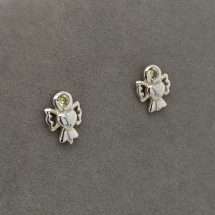 Sterling Silver Peridot CZ August Stud Earrings