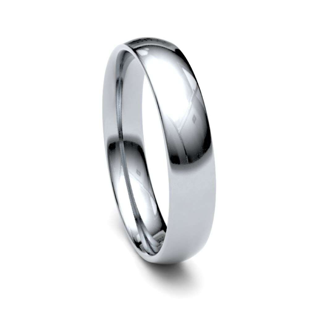 PL-4-TC-L Platinum 4mm light traditional court wedding ring right image PL-4-TC-L Platinum 4mm light traditional court wedding ring right image