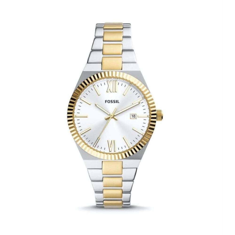es5259 Fossil Womens Scarlette Gold And Steel Case Watch front image es5259 Fossil Womens Scarlette Gold And Steel Case Watch front image