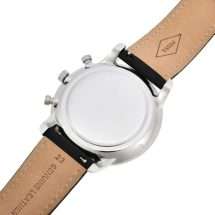 Fossil Mens Steel Black Leather Watch FS5452