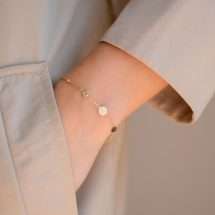Burren 18K Gold Plated Disk Link Bracelet B0427