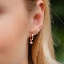 Burren 18K Gold Plated Star Huggie Earrings E0856