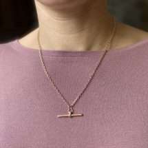 Burren 18K Gold Plated Solid T-Bar Necklace N0885