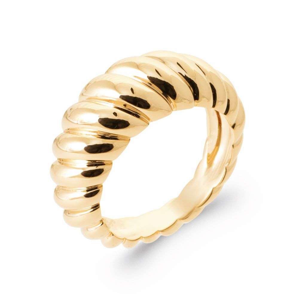 R1286 Burren 18K gold silver cinnanmon swirl ring front image R1286 Burren 18K gold silver cinnanmon swirl ring front image