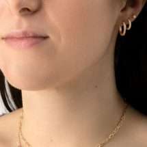 Burren 18K Gold Plated CZ Hoop Earrings E0757