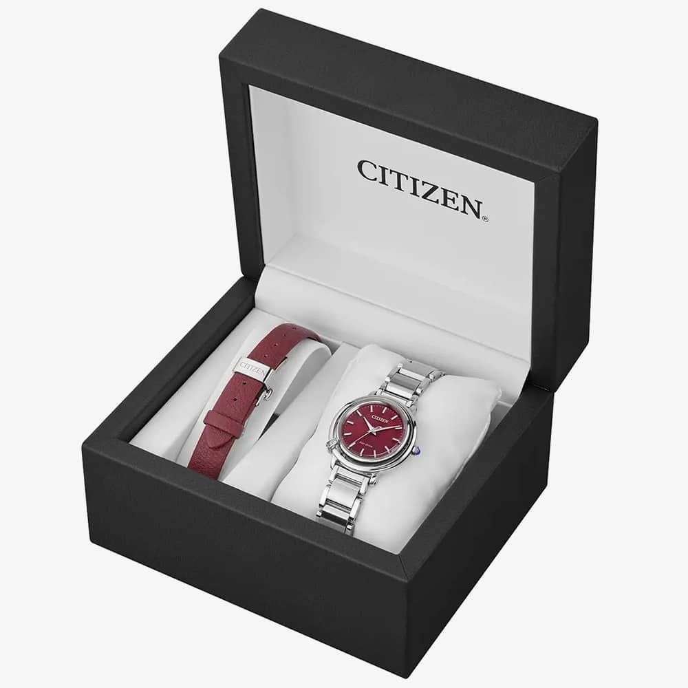 em1091-67x citizen arcly gift box eco drive diamond set ladies watch boxed image