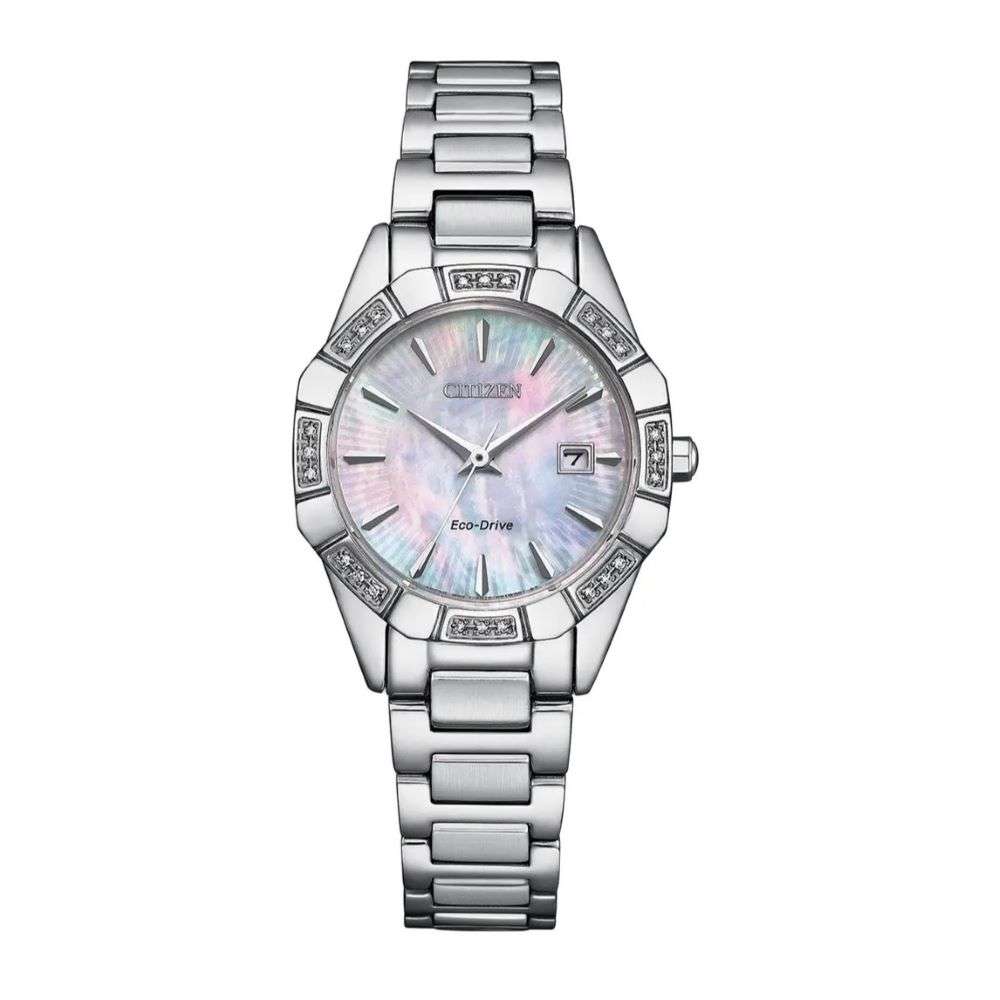 ew2650-51d citizen ladies eco drive diamond set Octavia watch front image ew2650-51d citizen ladies eco drive diamond set Octavia watch front image