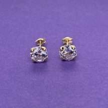 9ct Yellow Gold 7mm Round CZ Stud Earrings
