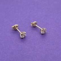 9ct Yellow Gold 4mm Round CZ Stud Earrings