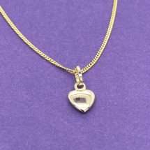 9ct Yellow Gold Small Puffed Heart Pendant