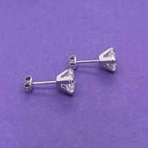 9ct White Gold 7mm Round CZ Stud Earrings