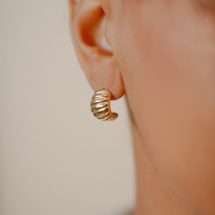 Burren 18ct Gold Plated Croissant Style Earrings E1310