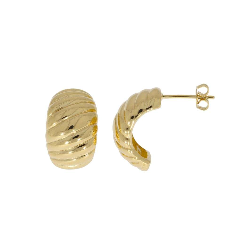 E1310 Burren Peaches Cream croissant style earrings front image E1310 Burren Peaches Cream croissant style earrings front image