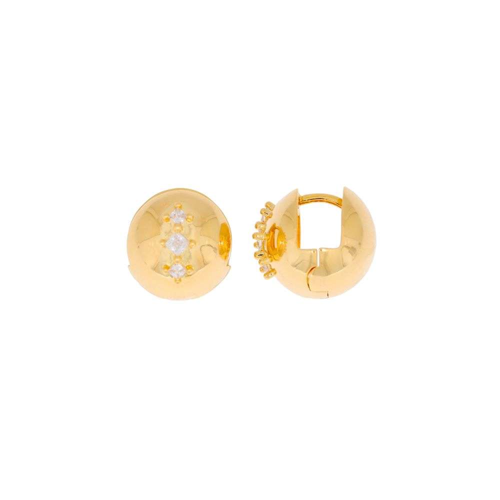 E1320 Burren stardust chunky rounded hoop earrings front image