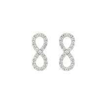 Sterling Silver CZ Infinity Symbol Stud Earrings