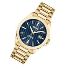 Hugo Boss Strike Gold Navy Analogue Dial Watch 1514172