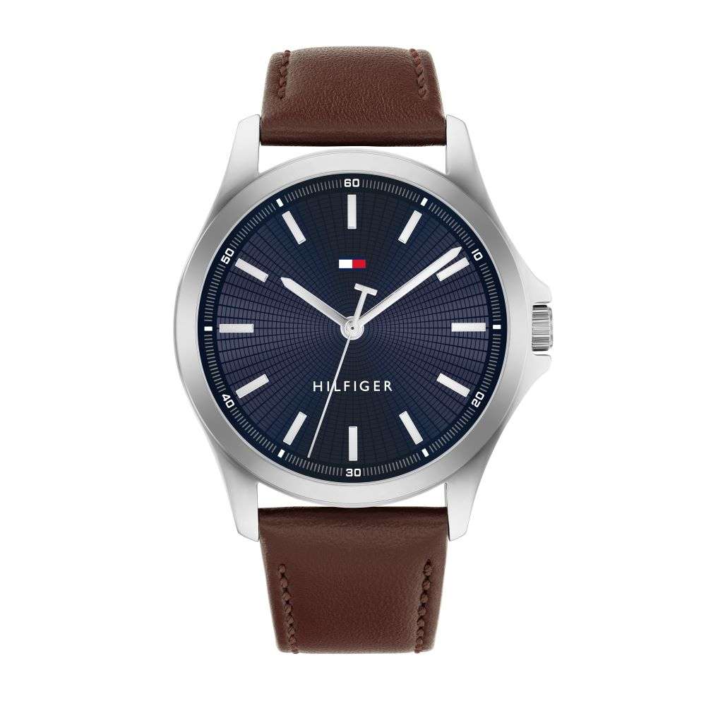 1710669 tommy hilfiger mens steel case brown leather front image 1710669 tommy hilfiger mens steel case brown leather front image