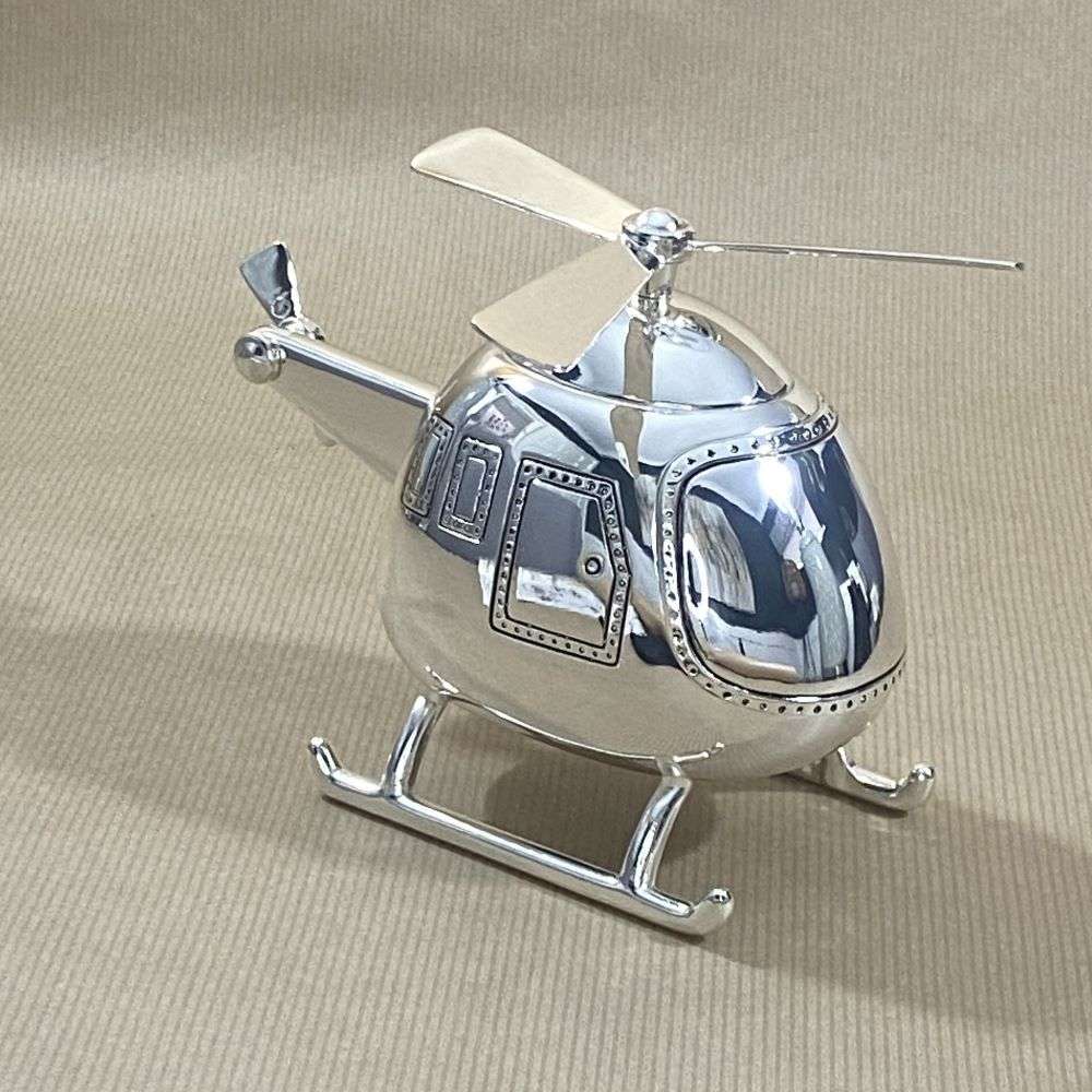 42-8613 silver plated helicopter money box right image