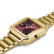 Cluse Gracieuse Burgundy Dial Gold Watch CW11812