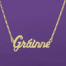 9ct Yellow Gold Handmade Italic Lettering Name Chain