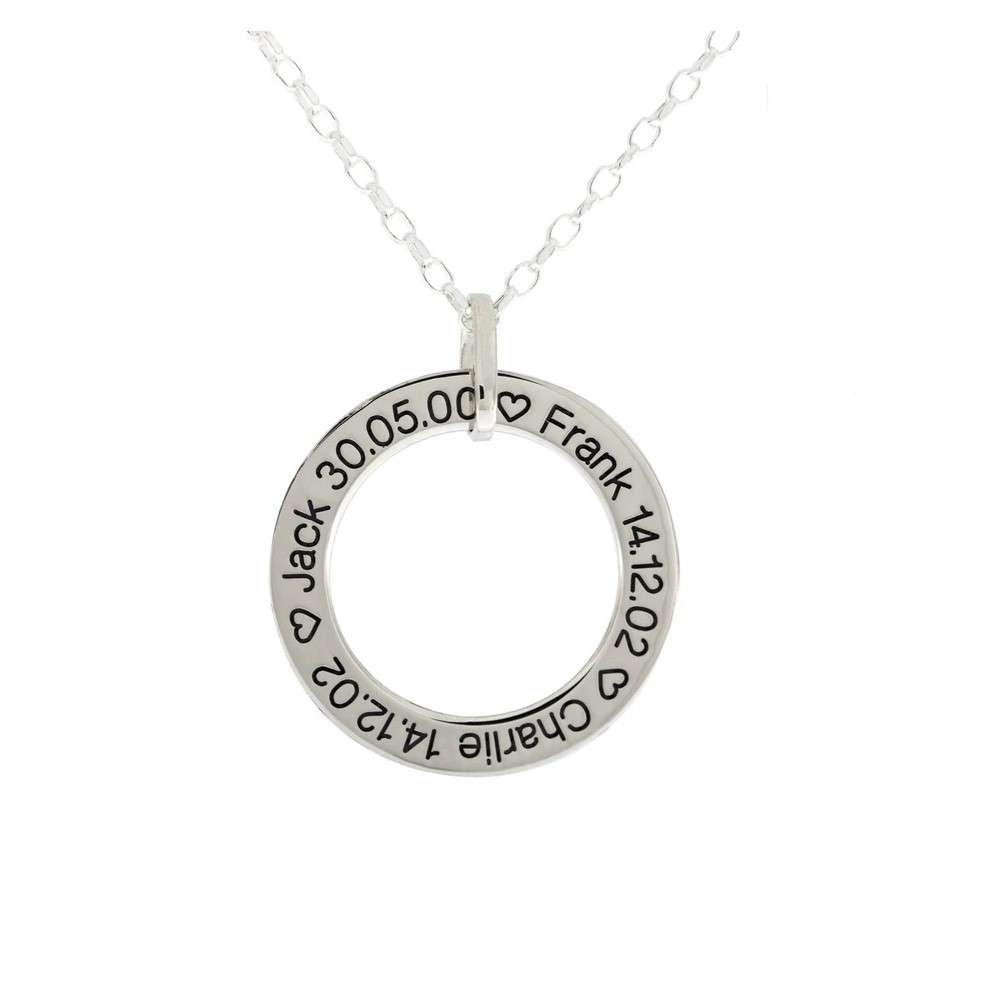 NPFAMCIR-S Silver family circle name chain front image NPFAMCIR-S Silver family circle name chain front image