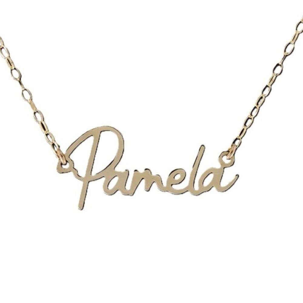 NPSIG-Y 9ct Yellow Gold name chain signature front image NPSIG-Y 9ct Yellow Gold name chain signature front image
