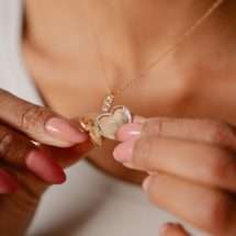 Burren 18K Gold Plated Locket And Chain P1313