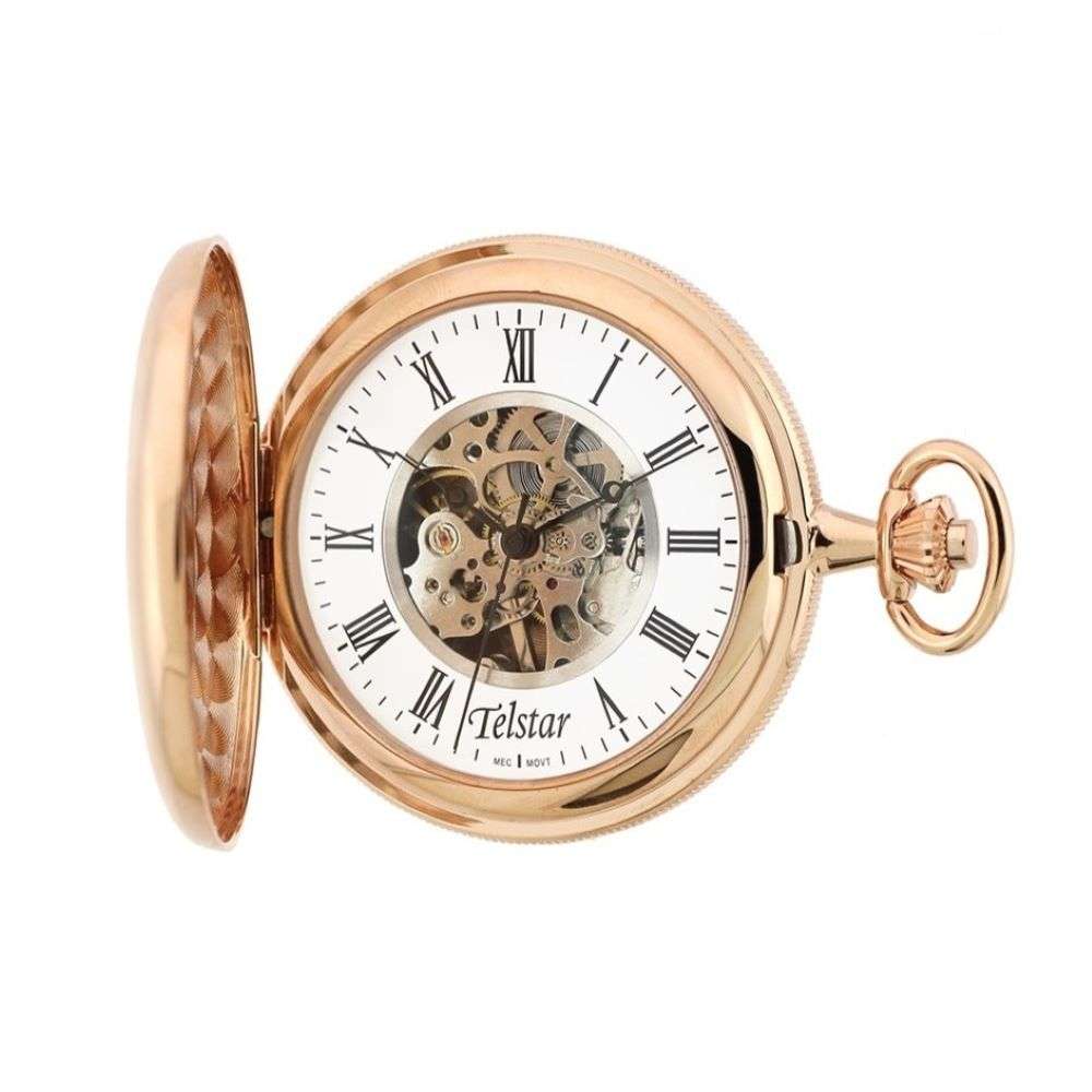P9019 CRW telstar rose gold tone pocket watch dial image