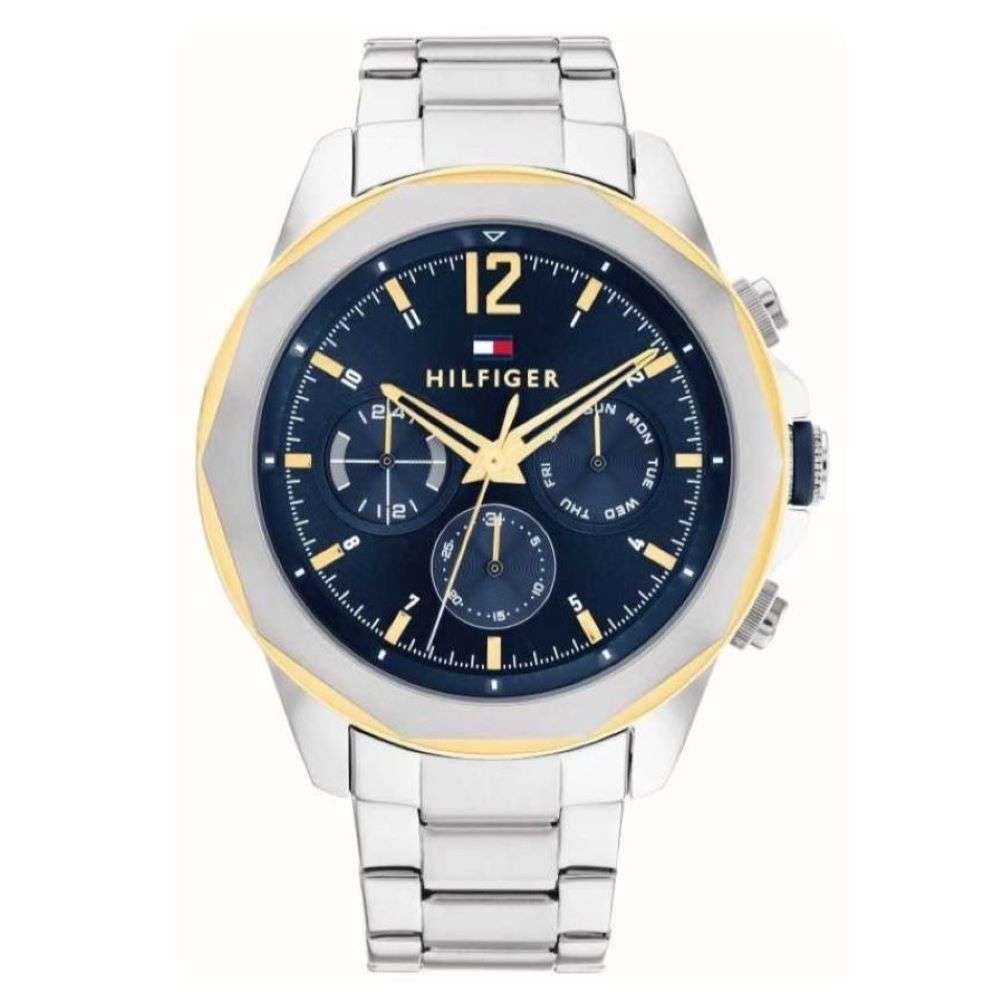 1792059-Tommy-Hilfiger-Mens-Steel-And-Yellow-Navy-Dial-Watch-front-image 1792059-Tommy-Hilfiger-Mens-Steel-And-Yellow-Navy-Dial-Watch-front-image