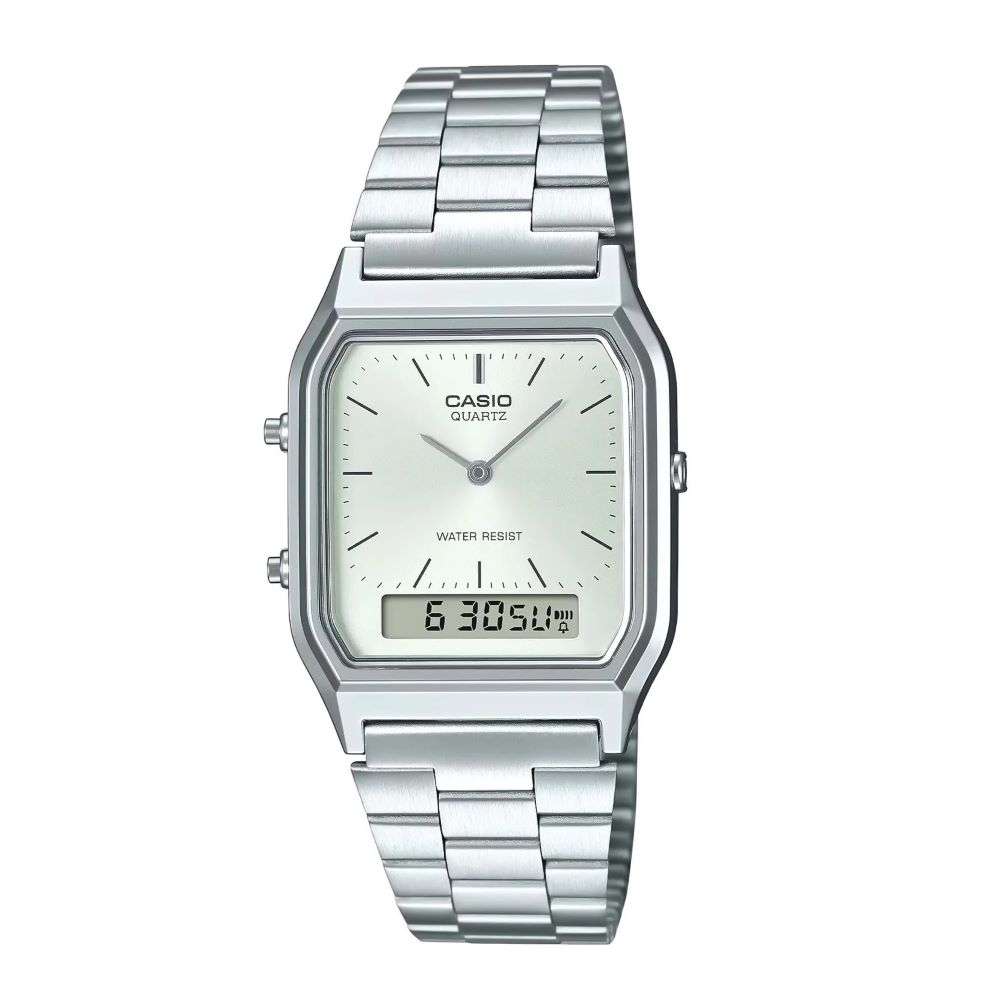 AQ-230A-7AMQYES-Casio-steel-white-analogue-digital-dial-watch-front-image