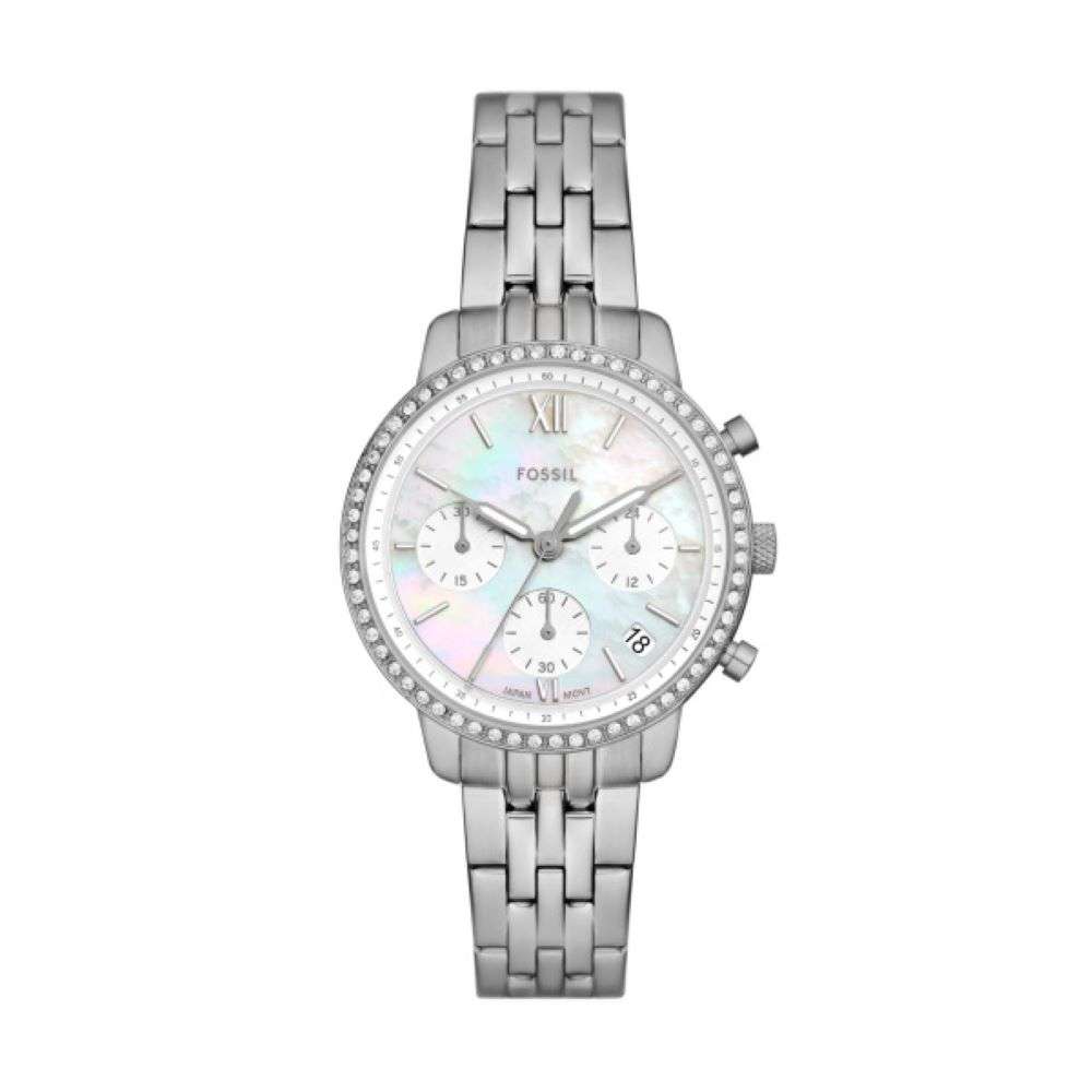 ES5357 fossil ladies neutra steel mother of pearl dial watch front image ES5357 fossil ladies neutra steel mother of pearl dial watch front image