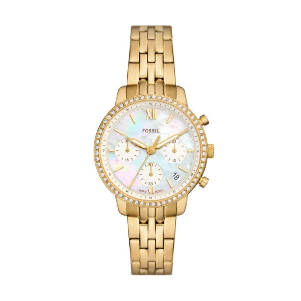ES5358 fossil ladies neutra gold mother of pearl dial watch front image ES5358 fossil ladies neutra gold mother of pearl dial watch front image