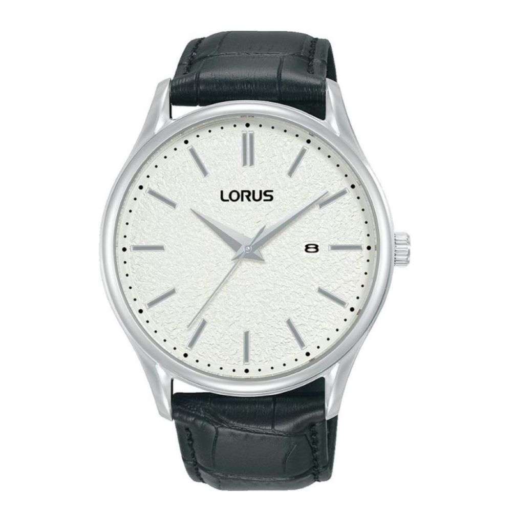 RH937QX9-lorus-steel-case-silver-analogue-dial-black-leather-strap-front-image