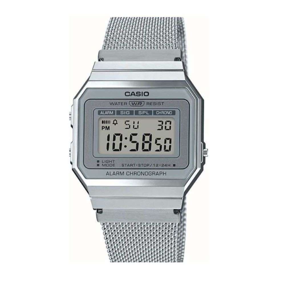 a700wem-7aef-casio-retro-stell-mesh-bracelet-grey-dial-digital-front-image a700wem-7aef-casio-retro-stell-mesh-bracelet-grey-dial-digital-front-image