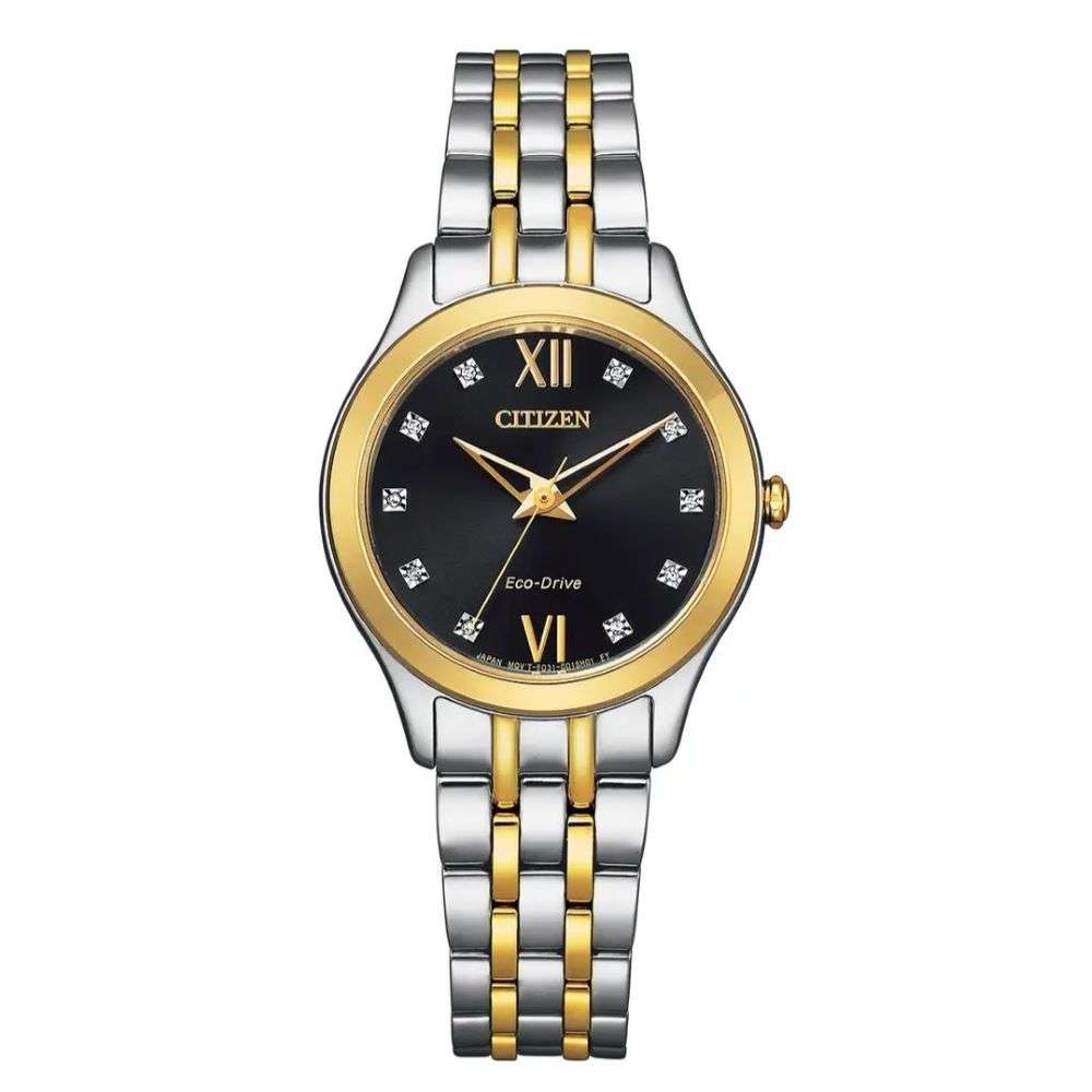 em1014-50a-citizen-eco-drive-ladies-diamond-set-steel-and-gold-watch-front-image