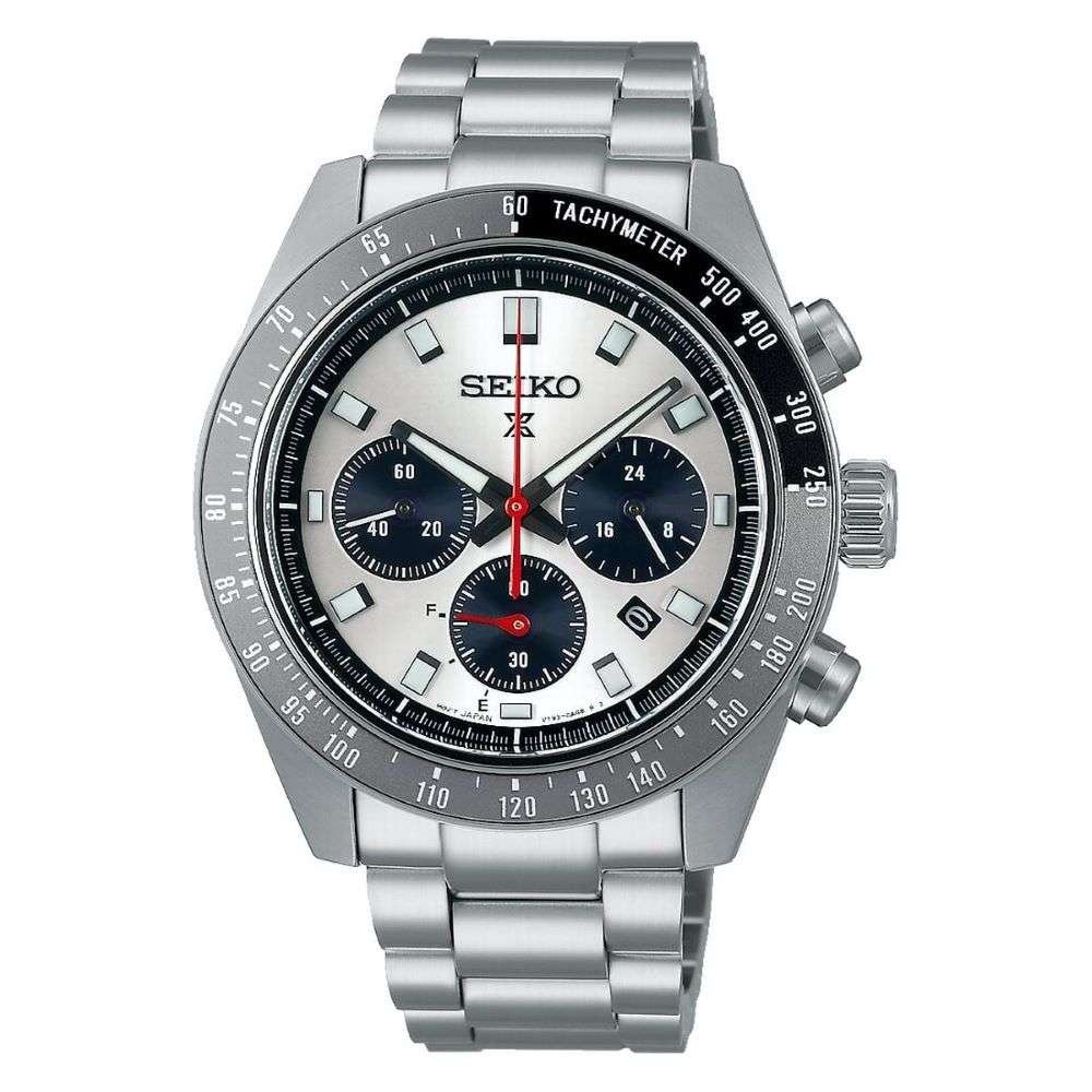 ssc911p1 seiko gents solvar white dial chronograph steel watch front image ssc911p1 seiko gents solvar white dial chronograph steel watch front image