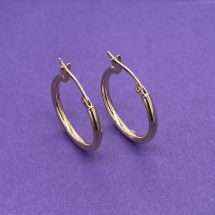9ct Yellow Gold Medium Traditional Hoop Earrings