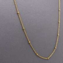 Sterling Silver Gold Bobble Link 18 Inch Chain