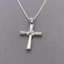 Sterling Silver Kiss Cross And Chain