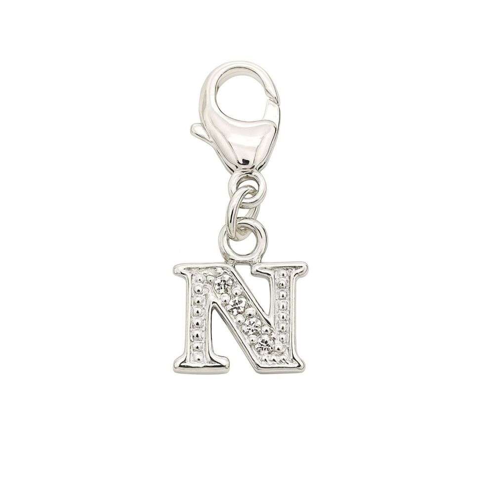 BU0400-N-sterling-silver-cz-set-letter-N-initial-charm-front-image BU0400-N-sterling-silver-cz-set-letter-N-initial-charm-front-image