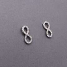 Sterling Silver CZ Infinity Symbol Stud Earrings
