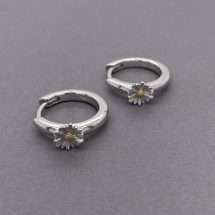 Sterling Silver Daisy Huggie Earrings