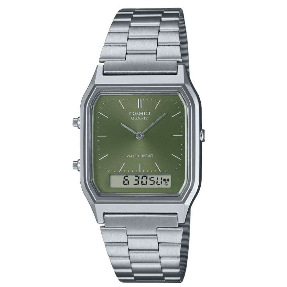 aq-230a-3amqyes-Casio-dark-metal-green-dial-retro-style-bracelet-watch-front-image aq-230a-3amqyes-Casio-dark-metal-green-dial-retro-style-bracelet-watch-front-image