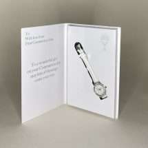 Girls Holy Communion White Leather Crystal Dial Watch