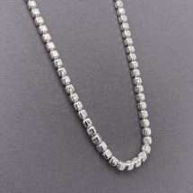 Sterling Silver Square Bead Link 18 Inch Chain
