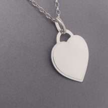 Sterling Silver Solid Heart Disk Belcher Chain