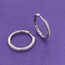 9ct White 0.27ct Diamond Hinged Hoop Earrings