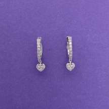 9ct Gold 0.14ct Diamond Huggy Charm Earrings