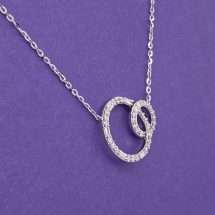 9ct Gold 0.29cts Diamond Circles Necklace
