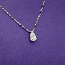 9ct White 0.50ct Pear Diamond Solitaire Necklet